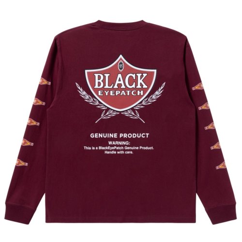 他の写真2: BlackEyePatch/SWEET CIGAR LABEL L/S TEE（BURGUNDY）