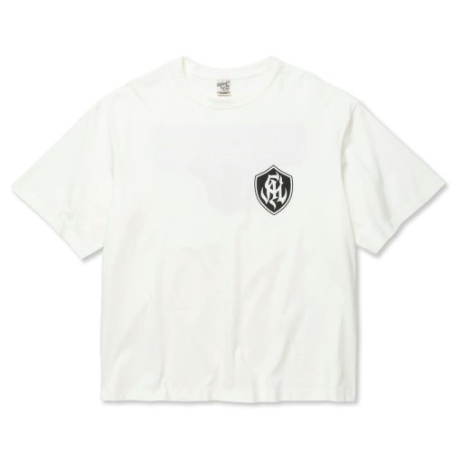 他の写真1: 【30%OFF】CALEE/DROP SHOULDER S.V.D.S.H LOGO TEE ＜NATURALLY PAINT DESIGN＞（WHITE）［ドロップショルダープリントT-24春夏］