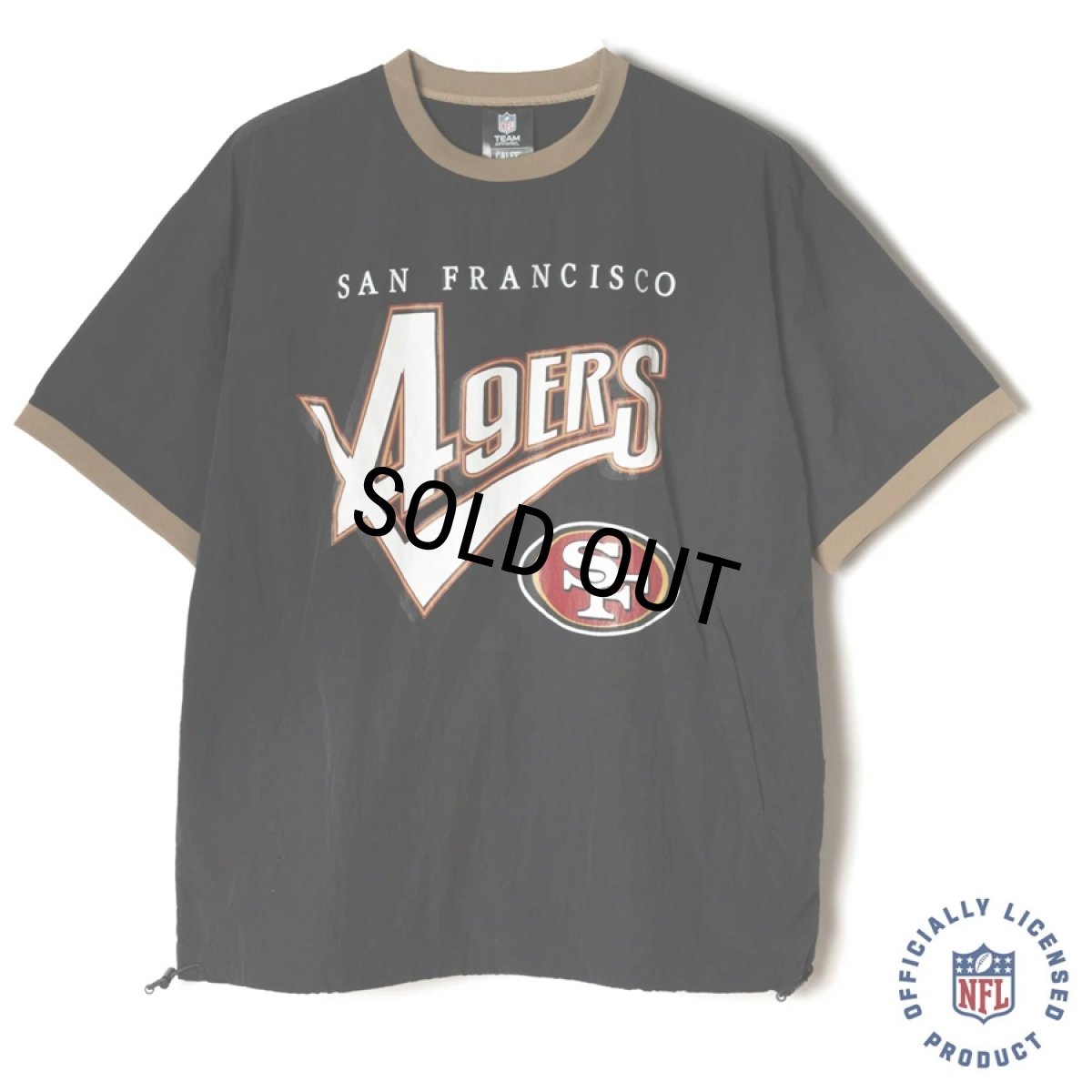 画像1: CALEE/× NFL 49ERS S/S NYLON GAME SH（BLACK）［ナイロンゲームシャツ-24春夏］ (1)