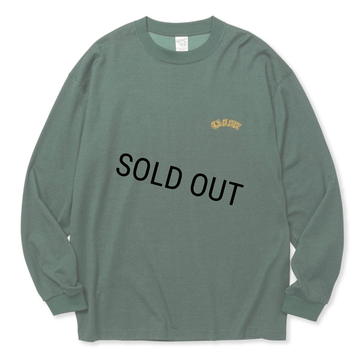 画像1: 【40%OFF】CALEE/VINTAGE TYPE R/C DROP SHOULDER L/S TEE（GREEN）［ドロップショルダー長袖T-24春夏］ (1)