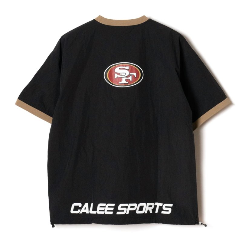 画像2: CALEE/× NFL 49ERS S/S NYLON GAME SH（BLACK）［ナイロンゲームシャツ-24春夏］
