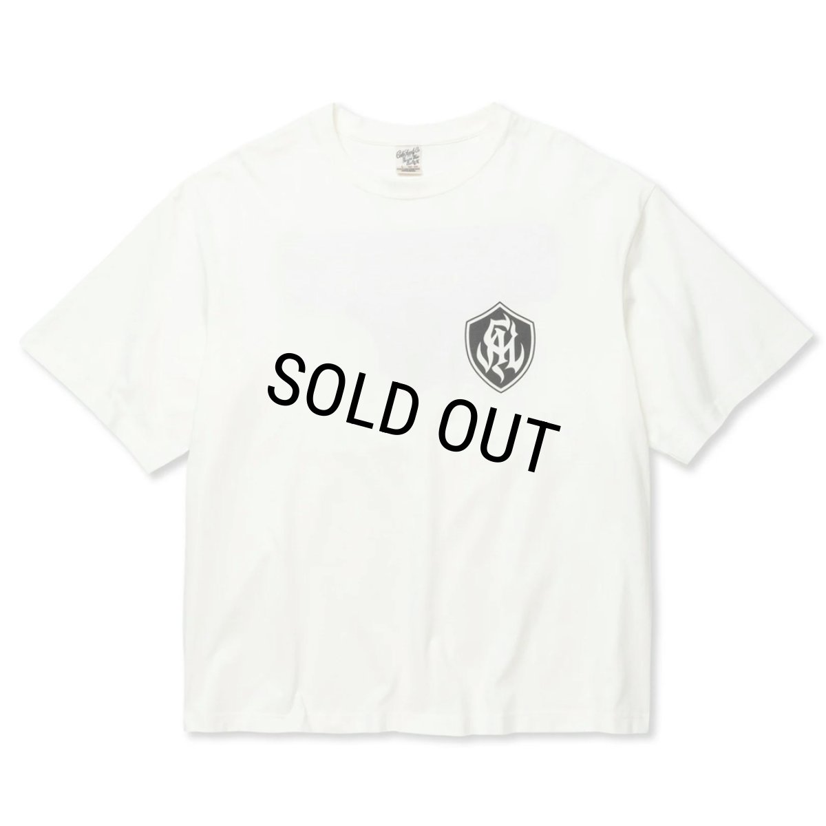 画像2: 【40%OFF】CALEE/DROP SHOULDER S.V.D.S.H LOGO TEE ＜NATURALLY PAINT DESIGN＞（WHITE）［ドロップショルダープリントT-24春夏］ (2)