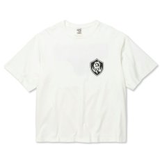 画像2: 【40%OFF】CALEE/DROP SHOULDER S.V.D.S.H LOGO TEE ＜NATURALLY PAINT DESIGN＞（WHITE）［ドロップショルダープリントT-24春夏］ (2)