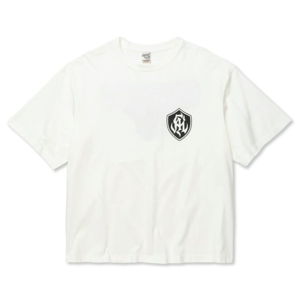 画像2: 【30%OFF】CALEE/DROP SHOULDER S.V.D.S.H LOGO TEE ＜NATURALLY PAINT DESIGN＞（WHITE）［ドロップショルダープリントT-24春夏］