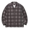 【40%OFF】CALEE/RAYON CHECK OPEN COLLAR L/S SH（BLACK）［レーヨンチェックオープンカラーシャツ-24春夏］