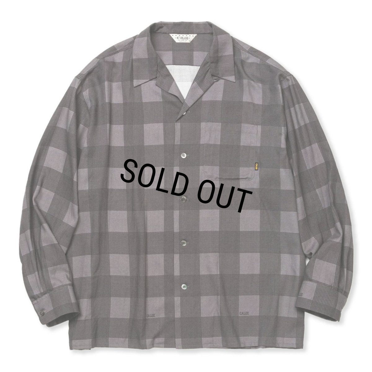 画像1: 【40%OFF】CALEE/RAYON CHECK OPEN COLLAR L/S SH（BLACK）［レーヨンチェックオープンカラーシャツ-24春夏］ (1)