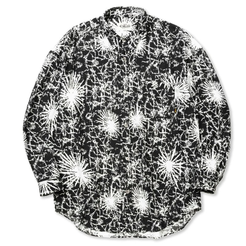 画像1: 【40%OFF】CALEE/BATIK PATTERN OVER SHILHOUETTE L/S SH（BLACK）［オーバーシルエットシャツ-24春夏］