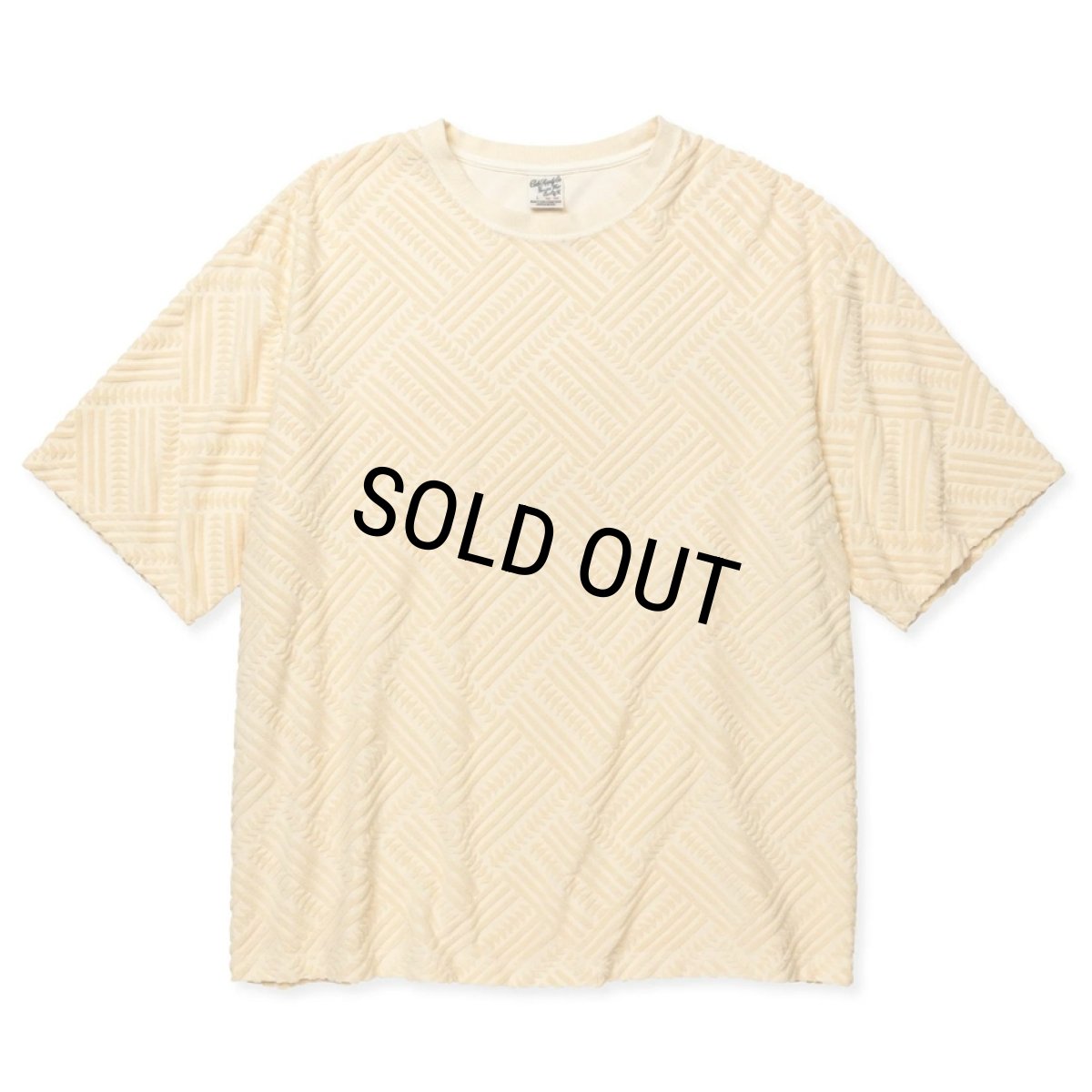 画像1: CALEE/PILE JACQUARD DROP SHOULDER CS（IVORY）［パイルジャガードカットソー-24春夏］ (1)