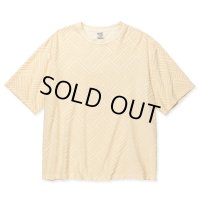 CALEE/PILE JACQUARD DROP SHOULDER CS（IVORY）［パイルジャガードカットソー-24春夏］