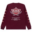画像1: BlackEyePatch/SWEET CIGAR LABEL L/S TEE（BURGUNDY） (1)