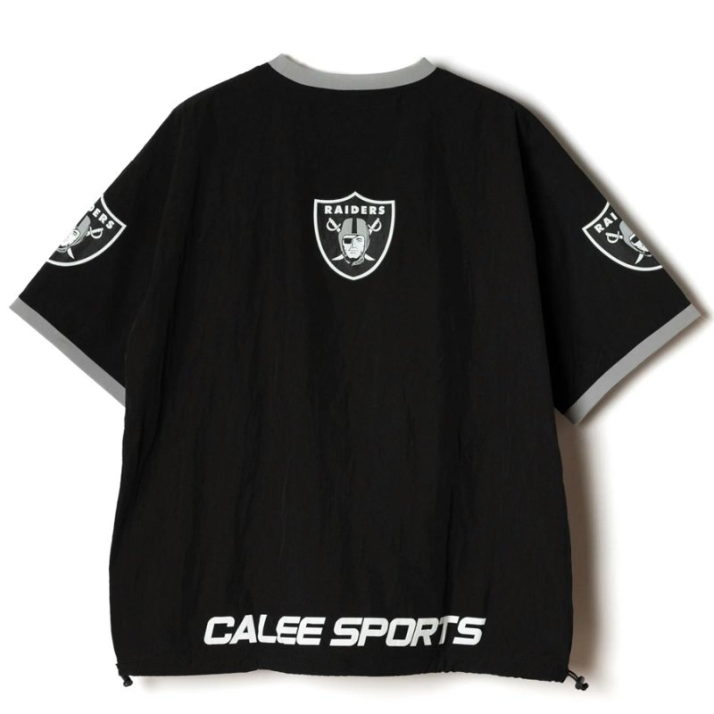 画像2: CALEE/× NFL RAIDERS S/S NYLON GAME SH（BLACK）［ナイロンゲームシャツ-24春夏］
