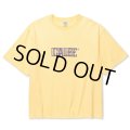 【30%OFF】CALEE/DROP SHOULDER CALEE BLUR LOGO TEE（YELLOW）［ドロップショルダープリントT-24春夏］