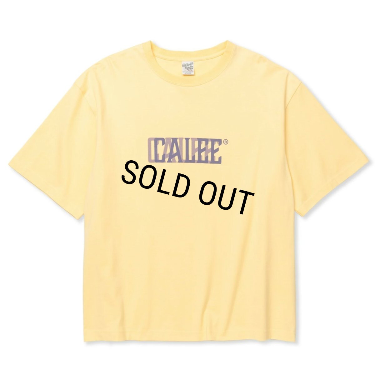 画像1: 【30%OFF】CALEE/DROP SHOULDER CALEE BLUR LOGO TEE（YELLOW）［ドロップショルダープリントT-24春夏］ (1)
