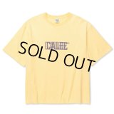 【30%OFF】CALEE/DROP SHOULDER CALEE BLUR LOGO TEE（YELLOW）［ドロップショルダープリントT-24春夏］