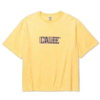 CALEE/DROP SHOULDER CALEE BLUR LOGO TEE（YELLOW）［ドロップショルダープリントT-24春夏］