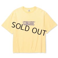 【30%OFF】CALEE/DROP SHOULDER CALEE BLUR LOGO TEE（YELLOW）［ドロップショルダープリントT-24春夏］