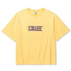 画像1: 【30%OFF】CALEE/DROP SHOULDER CALEE BLUR LOGO TEE（YELLOW）［ドロップショルダープリントT-24春夏］ (1)
