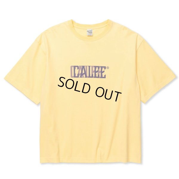 画像1: 【30%OFF】CALEE/DROP SHOULDER CALEE BLUR LOGO TEE（YELLOW）［ドロップショルダープリントT-24春夏］