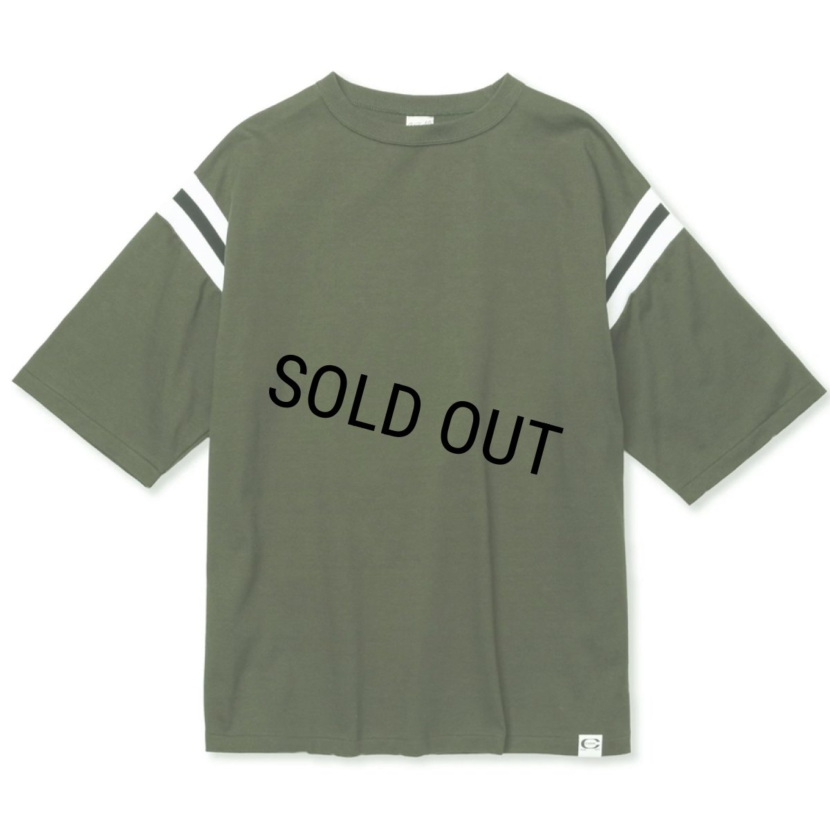 画像1: 【40%OFF】CALEE/VINTAGE TYPE FOOT BALL TEE（OLIVE）［フットボールT-24春夏］ (1)