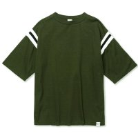 【30%OFF】CALEE/VINTAGE TYPE FOOT BALL TEE（OLIVE）［フットボールT-24春夏］