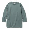 画像1: 【40%OFF】CALEE/MULTI WAY STRETCH PONTE DROP SHOULDER 3/4 CS（BLUE GRAY）［ドロップショルダー7分袖T-23秋冬］ (1)