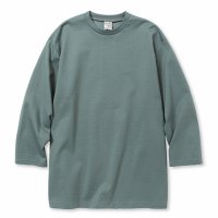 【40%OFF】CALEE/MULTI WAY STRETCH PONTE DROP SHOULDER 3/4 CS（BLUE GRAY）［ドロップショルダー7分袖T-23秋冬］