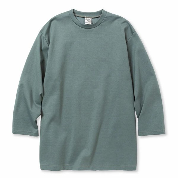 画像1: 【40%OFF】CALEE/MULTI WAY STRETCH PONTE DROP SHOULDER 3/4 CS（BLUE GRAY）［ドロップショルダー7分袖T-23秋冬］