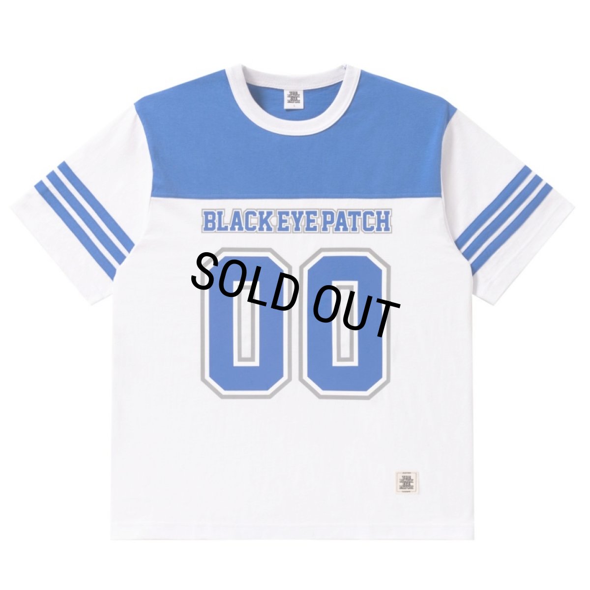 画像1: BlackEyePatch/DOUBLE O FOOTBALL TEE（WHITE） (1)