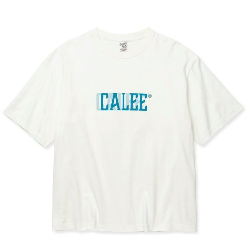 他の写真1: 【30%OFF】CALEE/DROP SHOULDER CALEE BLUR LOGO TEE（WHITE）［ドロップショルダープリントT-24春夏］