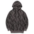 画像1: CALEE/FEATER PATTERN PULLOVER HD（CHARCOAL） 【40%OFF】［フェザー柄プルオーバーパーカー-23秋冬］ (1)