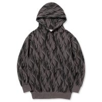 CALEE/FEATER PATTERN PULLOVER HD（CHARCOAL） 【30%OFF】［フェザー柄プルオーバーパーカー-23秋冬］