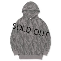 CALEE/FEATER PATTERN PULLOVER HD（CHARCOAL） 【40%OFF】［フェザー柄プルオーバーパーカー-23秋冬］