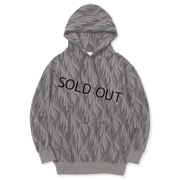 画像1: CALEE/FEATER PATTERN PULLOVER HD（CHARCOAL） 【40%OFF】［フェザー柄プルオーバーパーカー-23秋冬］