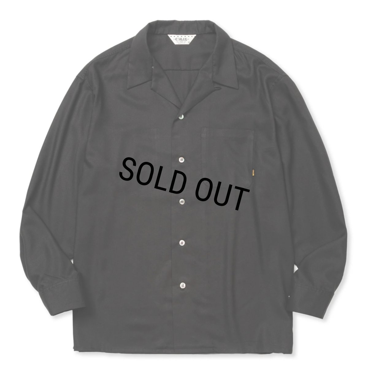 画像2: 【30%OFF】CALEE/EMBROIDERY OPEN COLLAR L/S SH（BLACK）［オープンカラーシャツ-24春夏］ (2)
