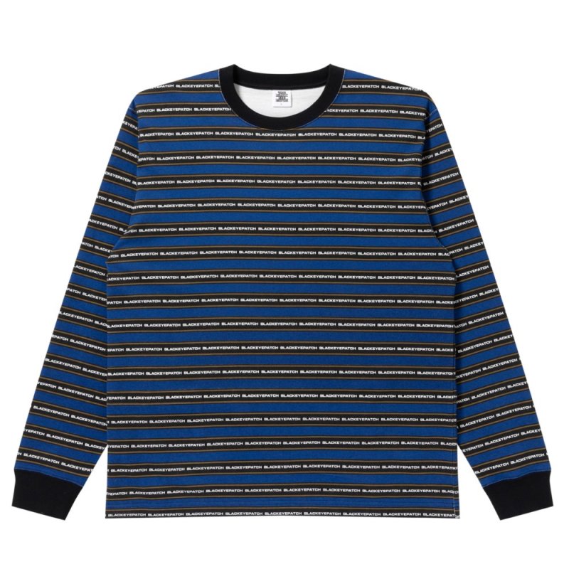 画像1: BlackEyePatch/TACTIC SANS STRIPED L/S TEE(BLUE)