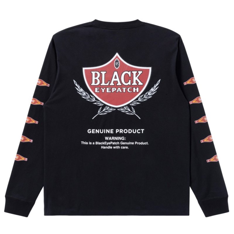 画像2: BlackEyePatch/SWEET CIGAR LABEL L/S TEE（BLACK）
