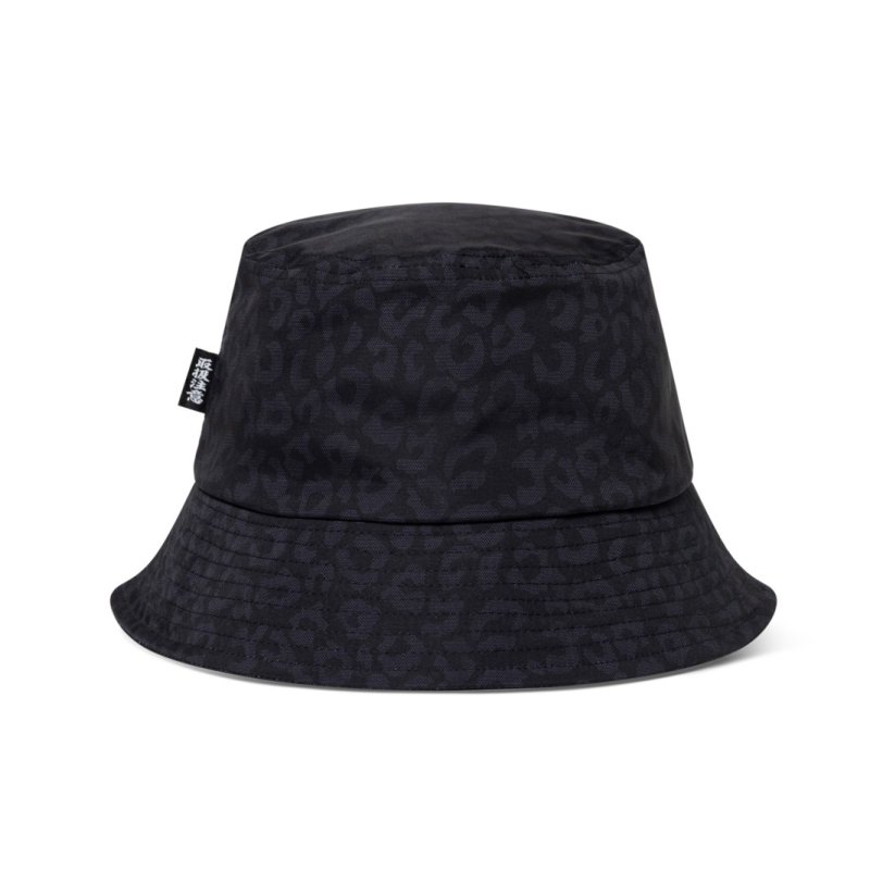 画像2: BlackEyePatch/OG LABEL LEOPARD PATTERNED BUCKET HAT（BLACK）