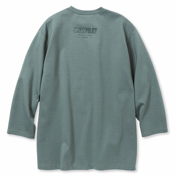 画像2: 【40%OFF】CALEE/MULTI WAY STRETCH PONTE DROP SHOULDER 3/4 CS（BLUE GRAY）［ドロップショルダー7分袖T-23秋冬］