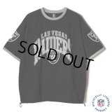 CALEE/× NFL RAIDERS S/S NYLON GAME SH（BLACK）［ナイロンゲームシャツ-24春夏］