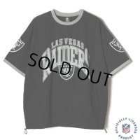 CALEE/× NFL RAIDERS S/S NYLON GAME SH（BLACK）［ナイロンゲームシャツ-24春夏］