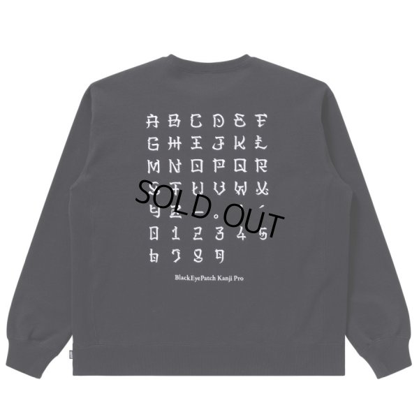 画像2: BlackEyePatch/KANJI LABEL TYPEFACE CREW SWEAT（BLACK）
