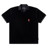 BlackEyePatch/SMALL HWC VELOUR S/S POLO SHIRT（BLACK）