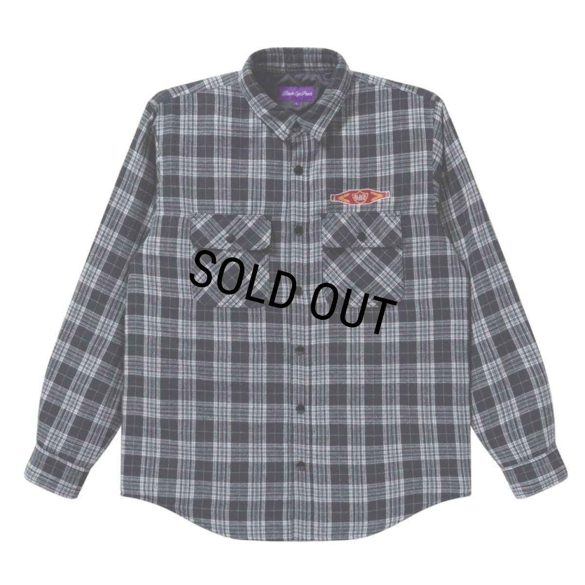 画像1: BlackEyePatch/SWEET CIGAR QUILTED FLANNEL SHIRT（BLACK） (1)