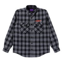 BlackEyePatch/SWEET CIGAR QUILTED FLANNEL SHIRT（BLACK）