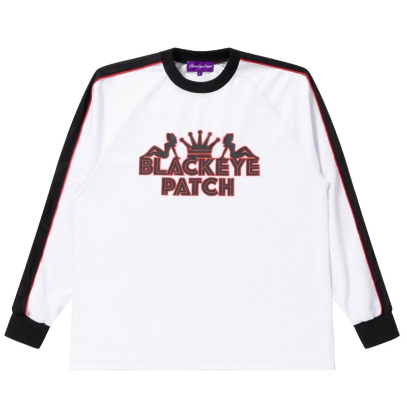 画像1: BlackEyePatch/PIMP SPORT JERSEY L/S TEE(WHITE)