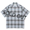 WACKO MARIA/OMBRE CHECK OPEN COLLAR SHIRT（BLUE）［オンブレチェックオープンカラーシャツ-24春夏］