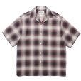 画像1: WACKO MARIA/OMBRE CHECK OPEN COLLAR SHIRT（PURPLE）［オンブレチェックオープンカラーシャツ-24春夏］ (1)