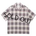 WACKO MARIA/OMBRE CHECK OPEN COLLAR SHIRT（PURPLE）［オンブレチェックオープンカラーシャツ-24春夏］