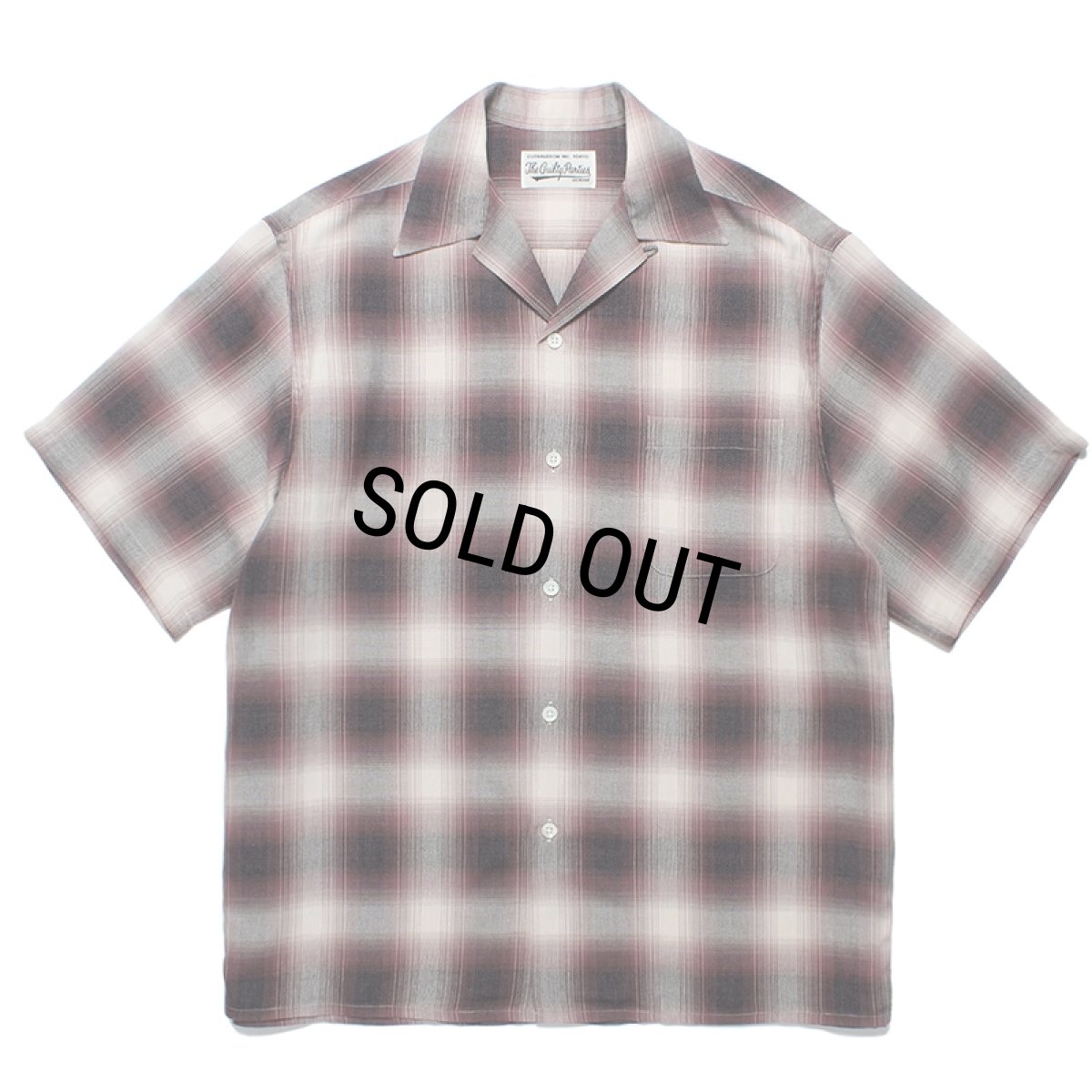 画像1: WACKO MARIA/OMBRE CHECK OPEN COLLAR SHIRT（PURPLE）［オンブレチェックオープンカラーシャツ-24春夏］ (1)