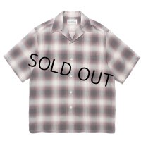 WACKO MARIA/OMBRE CHECK OPEN COLLAR SHIRT（PURPLE）［オンブレチェックオープンカラーシャツ-24春夏］